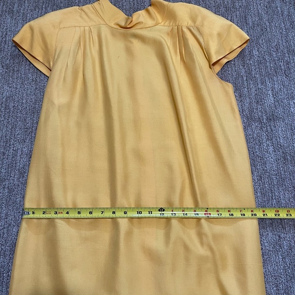 Vintage Levante 100% Silk Tulip Sleeve Dress – Yellow,‎ Size 12 - Picture 14 of 15